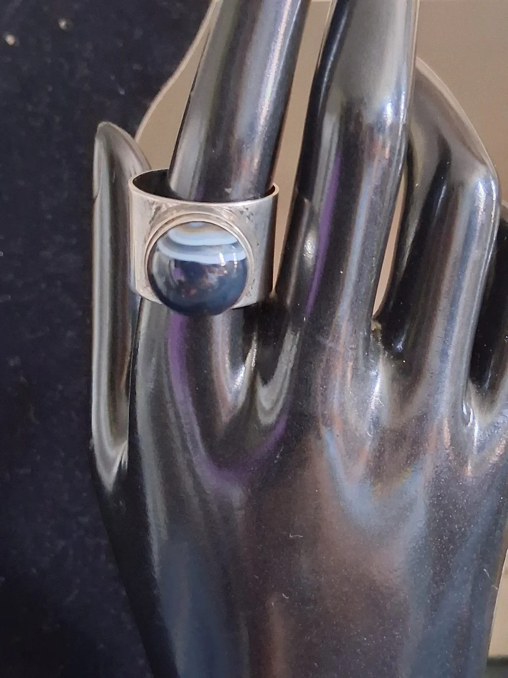 Vintage Sterling Silver High-Profile Statement Ring - Modernist Brutalist Design